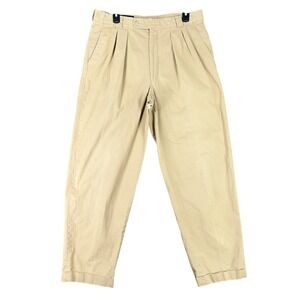 Mark Shale Chino Pants Mens 35x30 Pleated Cuffed Hem Twill‎ Business Casual